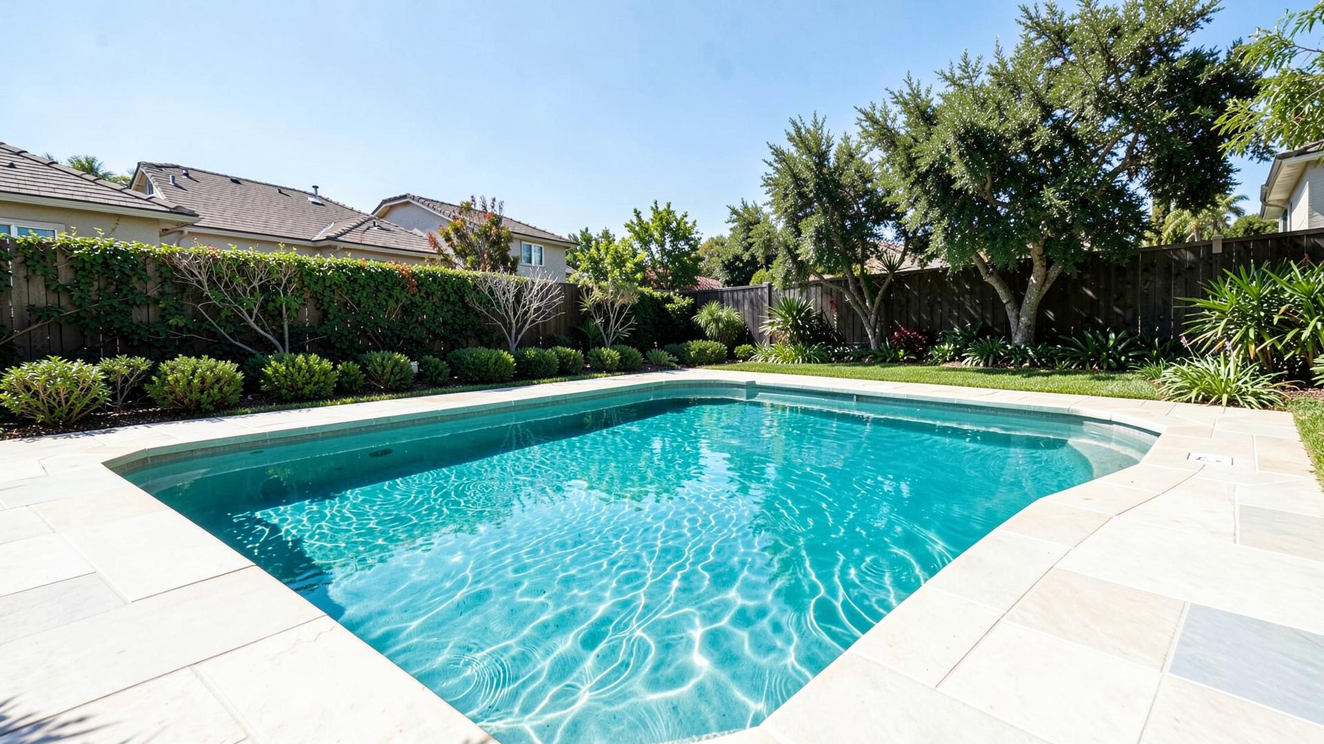 Clean backyard swimming pool